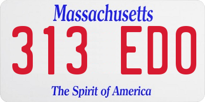 MA license plate 313ED0