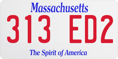 MA license plate 313ED2