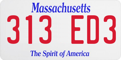 MA license plate 313ED3