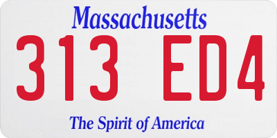 MA license plate 313ED4