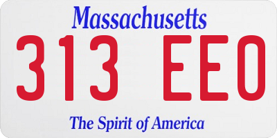 MA license plate 313EE0