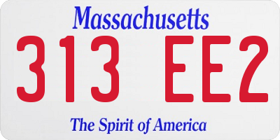 MA license plate 313EE2
