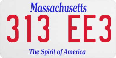 MA license plate 313EE3