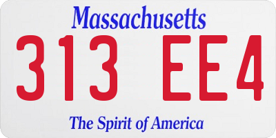 MA license plate 313EE4