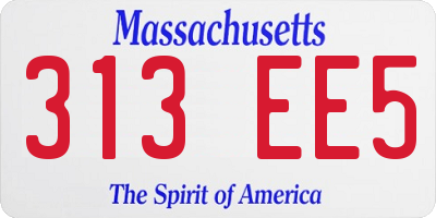 MA license plate 313EE5