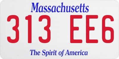 MA license plate 313EE6