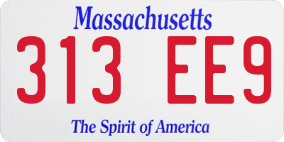 MA license plate 313EE9