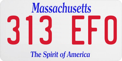 MA license plate 313EF0