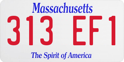 MA license plate 313EF1