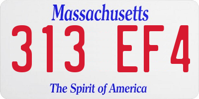 MA license plate 313EF4