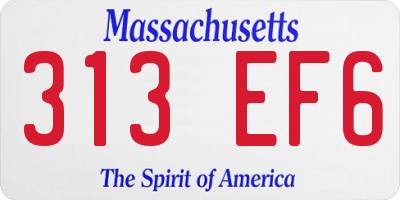 MA license plate 313EF6