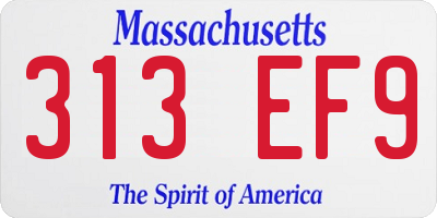 MA license plate 313EF9