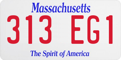 MA license plate 313EG1