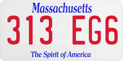 MA license plate 313EG6