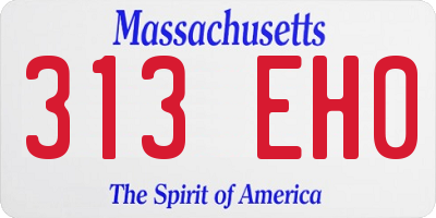 MA license plate 313EH0