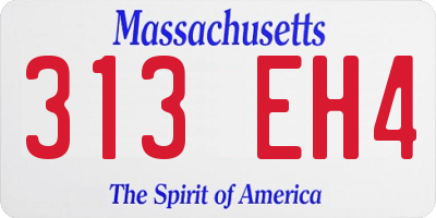 MA license plate 313EH4