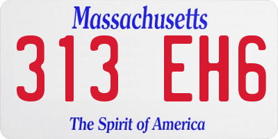 MA license plate 313EH6