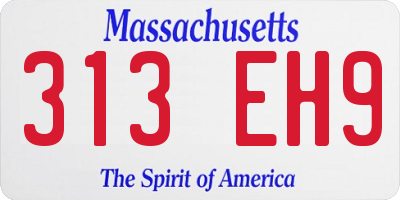 MA license plate 313EH9