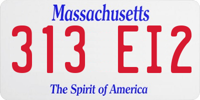 MA license plate 313EI2