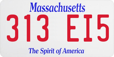 MA license plate 313EI5