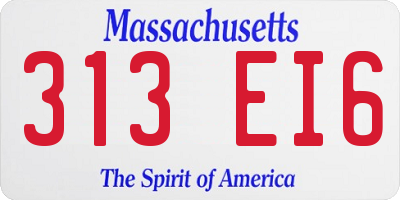 MA license plate 313EI6