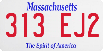 MA license plate 313EJ2