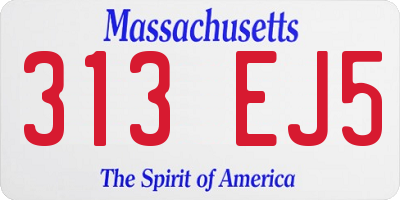 MA license plate 313EJ5