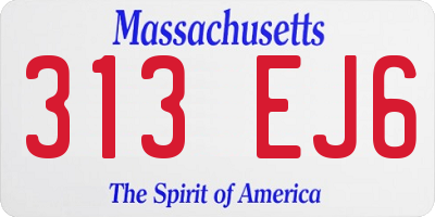 MA license plate 313EJ6
