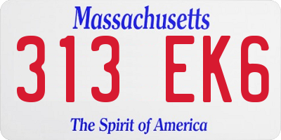 MA license plate 313EK6