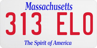 MA license plate 313EL0