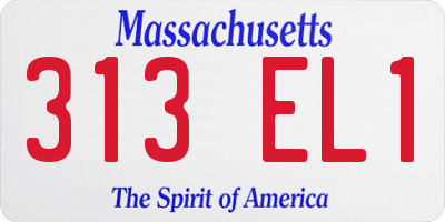 MA license plate 313EL1