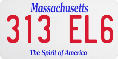 MA license plate 313EL6