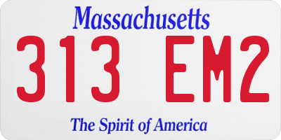 MA license plate 313EM2