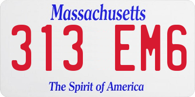 MA license plate 313EM6