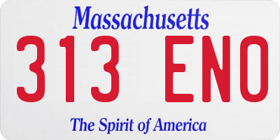 MA license plate 313EN0