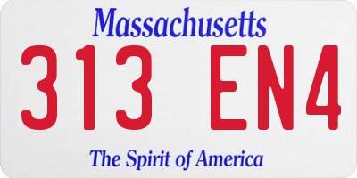 MA license plate 313EN4