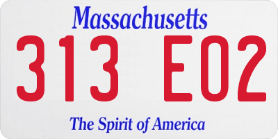 MA license plate 313EO2