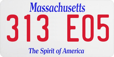 MA license plate 313EO5