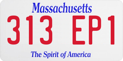MA license plate 313EP1