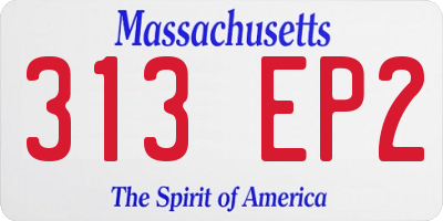 MA license plate 313EP2