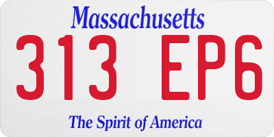 MA license plate 313EP6