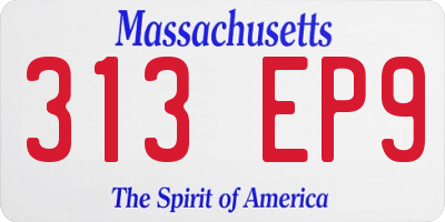 MA license plate 313EP9