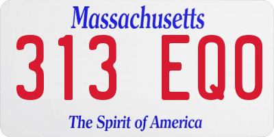 MA license plate 313EQ0