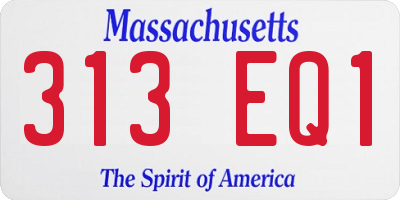 MA license plate 313EQ1