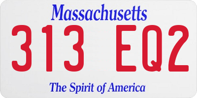 MA license plate 313EQ2