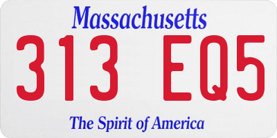 MA license plate 313EQ5
