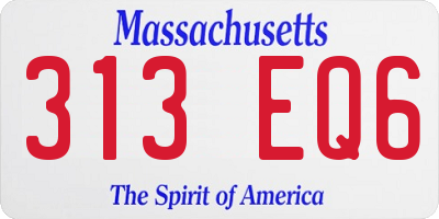 MA license plate 313EQ6