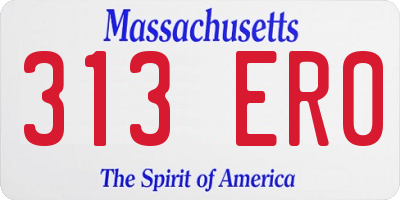 MA license plate 313ER0