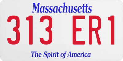 MA license plate 313ER1