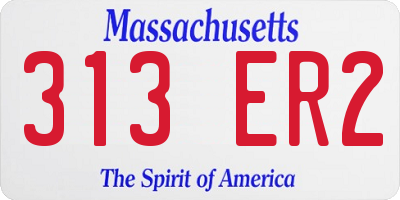 MA license plate 313ER2